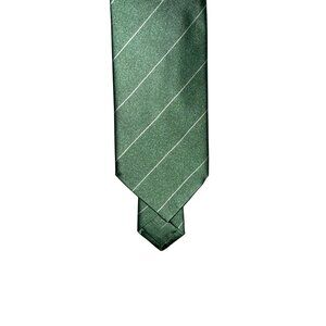 NWT Barneys New York Green Striped 100% Silk Tie Hand Made In Italy